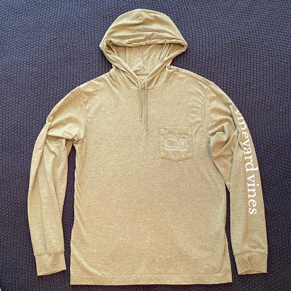Green long-sleeve whale performance hoodie t-shirt